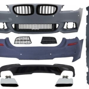 Complete Body Kit with Kidney Grilles suitable for BMW 5 Series F10 (2010-2017) M-Technik 550i Design Brilliant Black Edition