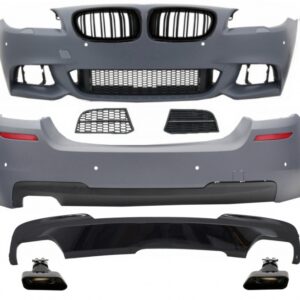 Complete Body Kit with Kidney Grilles suitable for BMW 5 Series F10 (2010-2017) M-Technik 550i Design Brilliant Black Edition