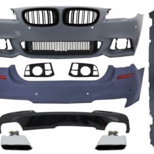Complete Body Kit with Kidney Grilles suitable for BMW F10 5 Series (2014-2017) Facelift LCI M-Technik 550i Design Brilliant Black Edition