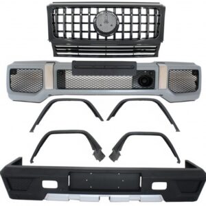 Complete Conversion Body Kit suitable for Mercedes G-Class W463 (1989-2017) G63 G65 Design with Front Grille Panamericana All Piano Black