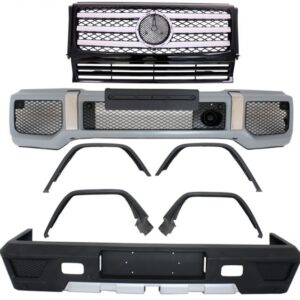 Complete Conversion Body Kit suitable for MERCEDES G-Class W463 (1989-2017) G63 G65 with Front Grille Piano Black / Chrome Stripes Design