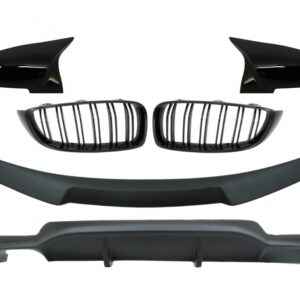 Conversion Package to M Performance Design Central Kidney Grilles With Trunk Spoiler and Mirror Covers suitable for BMW 4 Series Coupe F32 (2013-up) Air Diffuser Matte Black