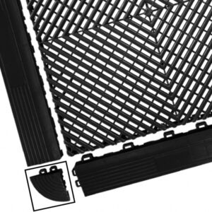 Corner for Garage Interlocking Floor Tiles Warehouse Modular Flooring Black