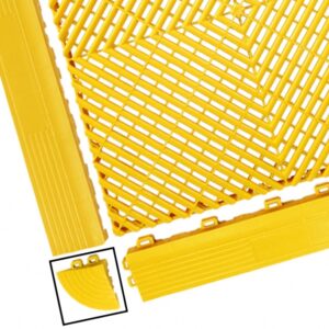 Corner for Garage Interlocking Floor Tiles Warehouse Modular Flooring Yellow