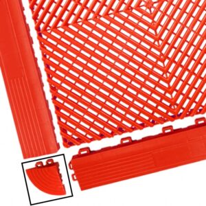 Corner for Garage Interlocking Floor Tiles Warehouse Modular Flooring Red