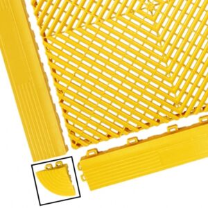 Corner for Garage Interlocking Floor Tiles Warehouse Modular Flooring Yellow