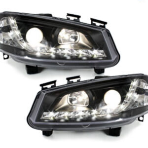DAYLIGHT Headlights suitable for Renault Megane II (11.2002-10.2005) DRL Black