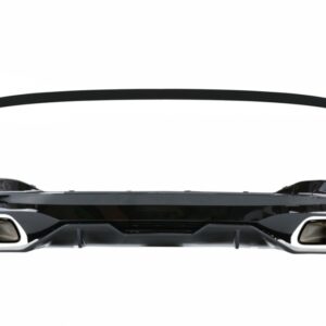 Diffuser With Exhaust Tips and Trunk Boot Spoiler suitable for BMW 5 Series G30 Limousine (2017-up) 540 M Performance Look Black