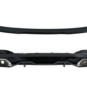 Diffuser with Exhaust Tips and Trunk Boot Spoiler suitable for BMW 5 Series G30 (2016-2019) 540 M Performance Design Carbon Look