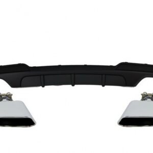 Double Outlet Air Diffuser suitable for BMW F10 5 Series (2011-2017) M-Performance Design with Exhaust Muffler Tips V8 LCI Square Design