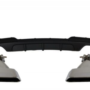 Double Outlet Air Diffuser suitable for BMW F10 5 Series (2011-2017) M-Performance Design with Exhaust Muffler Tips V8 LCI Square Design