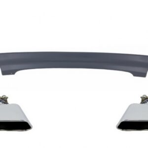 Double Outlet Air Diffuser suitable for BMW F10 F11 Sedan Touring 5 Series (2011-2017) 550i Design with Exhaust Muffler Tips Square Design