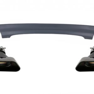 Double Outlet Air Diffuser suitable for BMW F10 F11 Sedan Touring 5 Series (2011-2017) 550i Design with Exhaust Muffler Tips Square Design