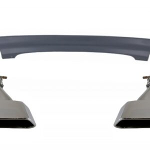 Double Outlet Air Diffuser suitable for BMW F10 F11 Sedan Touring 5 Series (2011-2017) 550i Design with Exhaust Muffler Tips Square