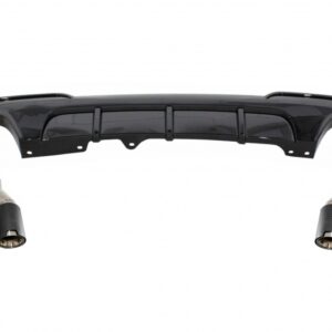 Double Outlet Air Diffuser with Exhaust Muffler Tips Dual Twin suitable for BMW 5 Series F10 F11 (2011-2017) M-Performance Design