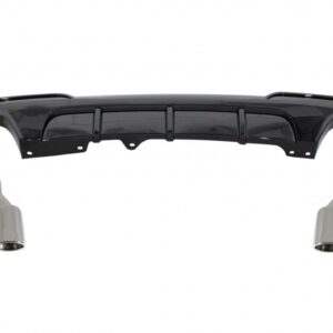 Double Outlet Air Diffuser with Exhaust Muffler Tips suitable for BMW 5 Series F10 F11 (2011-2017) M-Performance Design