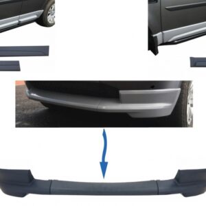 Dynamic Front Bumper Lower Lip Spoiler suitable for Land Rover Freelander 2 L359 Facelift (2011-2014) and Car Front/Rear Side Skirts Door Panels Left & Right