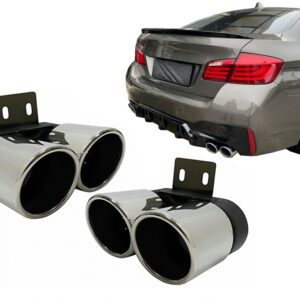 Exhaust Muffler Tips suitable for BMW 5 Series F10 F11 (2011-2017) M5 LCI Design Chrome
