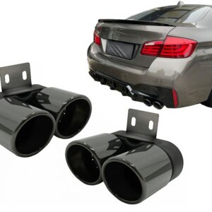 Exhaust Muffler Tips suitable for BMW 5 Series F10 F11 (2011-2017) M5 LCI Design Black