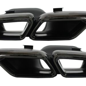 Exhaust Muffler Tips suitable for Mercedes S-Class W222 E-Class W212 S212 Facelift CLS W218 SL-Class R231 E65 S65 SL65 Design Black Edition