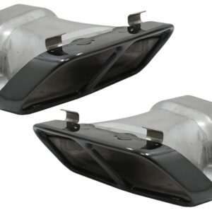 Exhaust Muffler Tips suitable for Mercedes A-Class W176 (2012-2018) CLA W117 C117 (2012-2018) A45 CLA45 Design Black
