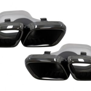 Exhaust Muffler Tips suitable for Mercedes C-Class W205 S205 C205 A205 C63 C63S Facelift (2019-up) Black