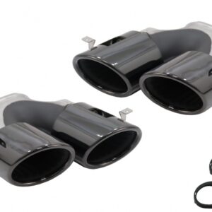 Exhaust Muffler Tips suitable for Mercedes A-Class W177 CLA II X118 C118 GLA SUV H247 GLB SUV X247 35 AMG / 45 AMG (2018-) 45S Design Black