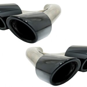 Exhaust Muffler Tips suitable for Porsche Cayenne 92A Facelift (10/2014-2017) GTS Design Piano Black