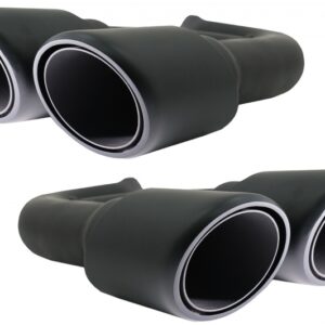 Exhaust Muffler Tips suitable for Porsche Cayenne 92A V6 V8 Diesel (05.2010-09.2014) GTS Design Matte Black