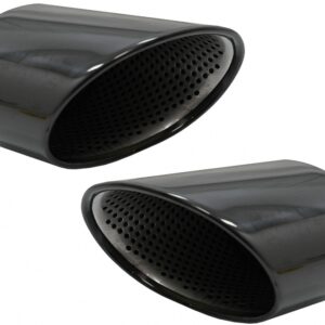Exhaust Muffler Tips Tail Pipes suitable for Audi A4 B9 (2016-2019) A5 F5 (2017-2019) Black