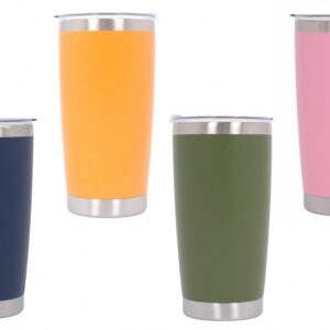 Family Pack 4pcs Thermos Stainless Steel SS304 Insulated Mug with Lid Double Wall Orange Pink Blue Green 20oz 590ml