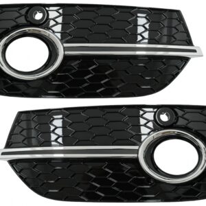 Fog Lamp Covers Side Grilles suitable for Audi Q3 8U (2011-2014) RS Design Piano Black Chrome
