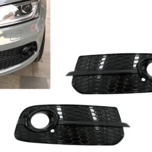 Fog Lamp Covers Side Grilles suitable for Audi Q5 SUV 8R Facelift (2012-2016) Full Black RS Design