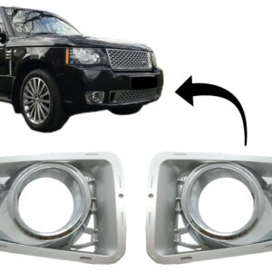 Fog Lamp Covers suitable for Land Rover Range Rover Vogue III L322 (2010-2012) Autobiography Design Silver Edition