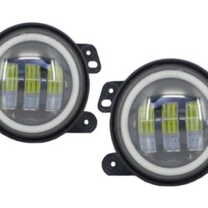 Fog Lights 4 Inch Full LED Angel Eye suitable for Jeep Wrangler JK TJ LJ (2007-2017)