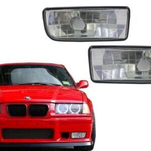 Fog Lights Lamps suitable for BMW 3 Series E36 (1991-2000) Glass Chrome Lens