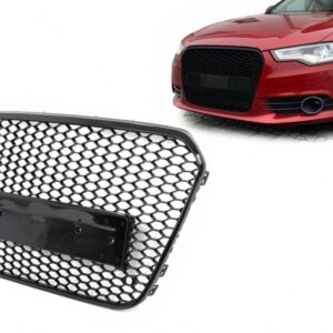 Front Badgeless Grille suitable for Audi A6 C7 4G (2011-10.2014) Shiny Black