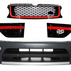 Front Bumper and Front Grilles Assembly Black Red Edition suitable for Land Range Rover Sport L320 (2009-2013) Autobiography Design