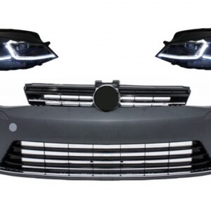 Front Bumper and LED Headlights suitable for VW Golf 7 VII (2012-2017) RHD Facelift G7.5 R Line Look Sequential Dynamic Turning Lights