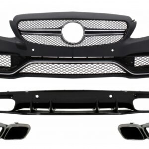 Front Bumper and Rear Bumper Valance Diffuser suitable for Mercedes C-Class C205 A205 Coupe Cabriolet (2014-2019) C63S Design Tips