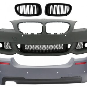Front Bumper and Rear Bumper with Central Kidney Grilles suitable for BMW 5 Series F10 (2011-2013) M-Technik Design