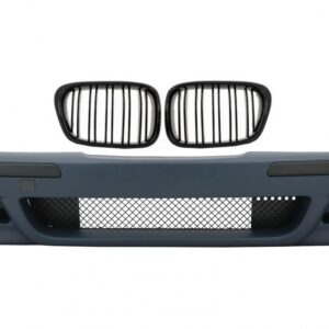 Front Bumper Central Grilles Double Stripe Piano Black suitable for BMW 5 Series E39 (1995-2003) M5 Look