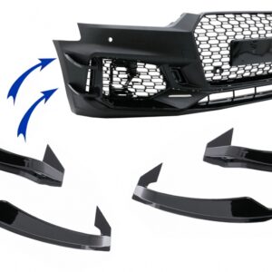 Front Bumper Fins suitable for Audi A5 F5 (2017-2019) for Quattro RS5 Design Piano Black