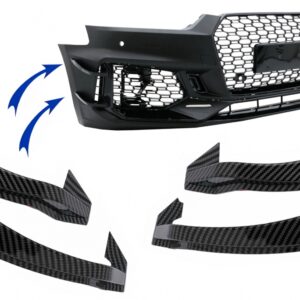 Front Bumper Fins suitable for Audi A5 F5 (2017-2019) for Quattro RS5 Design Carbon Coated