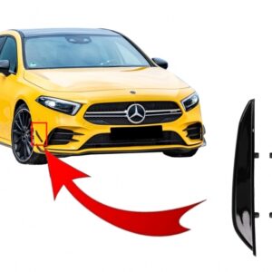 Front Bumper Flaps Side Fins Flaps suitable for Mercedes A-Class W177 V177 (04.2018-2022) A35 Design Black Edition