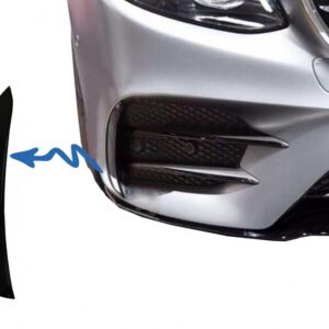 Front Bumper Flaps Side Fins Flics suitable for Mercedes E-Class W213 S213 C238 A238 E43 E53 Design Black Edition