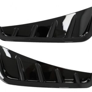 Front Bumper Flaps Side Fins Flics suitable for Mercedes C-Class W205 S205 Sedan T-Model Facelift (2018-2020) Piano Black
