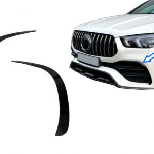 Front Bumper Flaps Side Fins Flics suitable for Mercedes GLE W167 GLE Coupe C167 (2019-up) only for AMG Sport line bumper GLE53 Design Piano Black