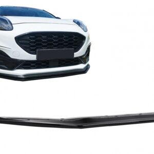 Front Bumper Lip Extension Spoiler suitable for Ford Puma (2019-Up) only for ST Piano Black