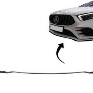 Front Bumper Lip Extension suitable for Mercedes A-Class W177 V177 (04.2018-2022) A35 Design Black Edition